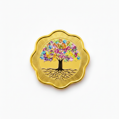 Gold Plated 999 Pure Silver Banyan Tree Coin