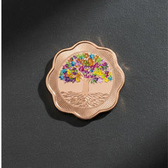 Rose Gold 999 Pure Silver Banyan Tree Coin