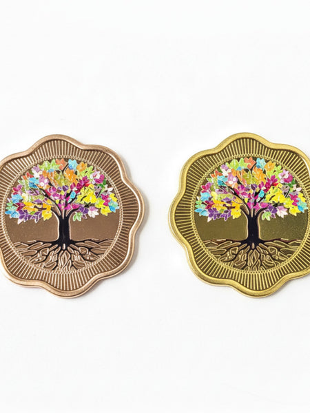 Gold & Rose Gold Banyan Tree Coin Combo