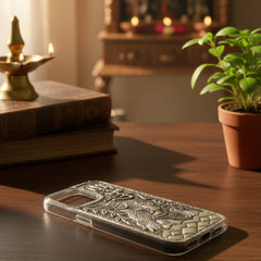 Divine Lord Shiva & Trishul 999 Pure Silver Phone Cover
