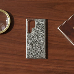 Divine Om & Floral Swirl 999 Pure Silver Phone Cover