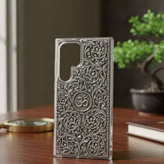 Divine Om & Floral Swirl 999 Pure Silver Phone Cover