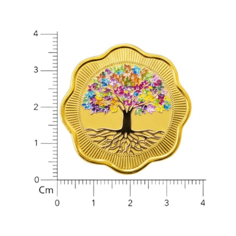 Gold Plated 999 Pure Silver Banyan Tree Coin