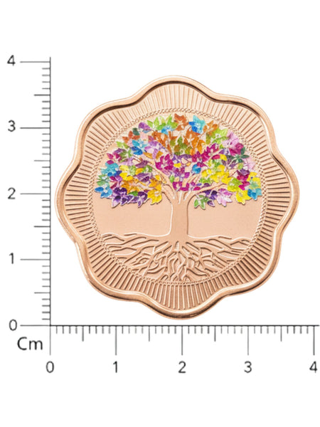 Rose Gold 999 Pure Silver Banyan Tree Coin